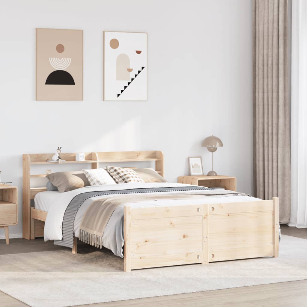 Bed Frame with Headboard without Mattress 140x190 cm