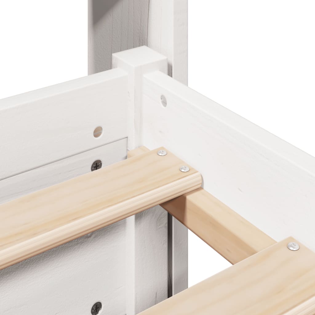 Bed Frame with Headboard without Mattress White 140x190 cm