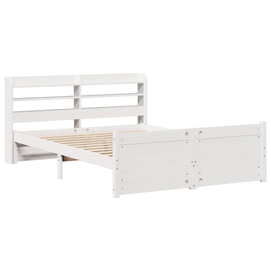 Bed Frame with Headboard without Mattress White 120x200 cm