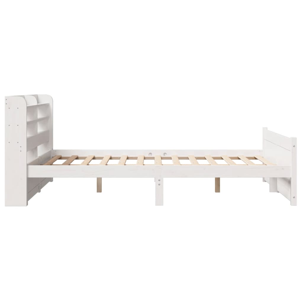 Bed Frame with Headboard without Mattress White 140x200 cm