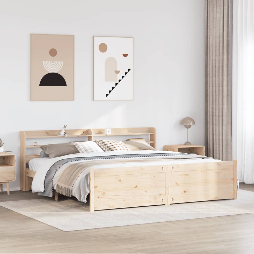 Bed Frame with Headboard without Mattress 200x200 cm