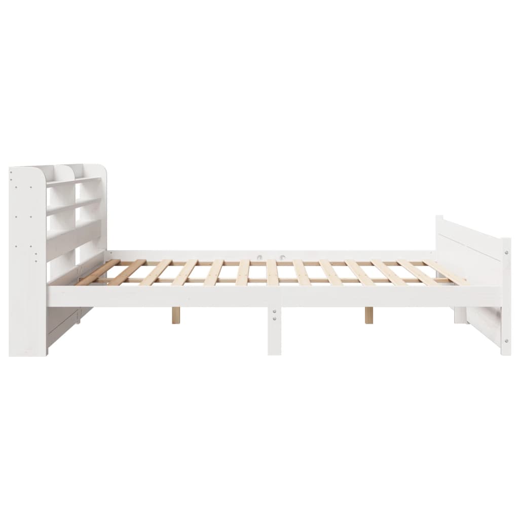 Bed Frame with Headboard without Mattress White 200x200 cm