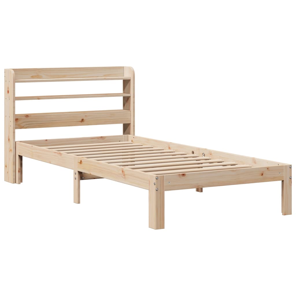 Bed Frame with Headboard without Mattress 75x190 cm Small Single