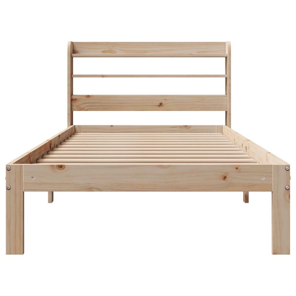 Bed Frame with Headboard without Mattress 75x190 cm Small Single