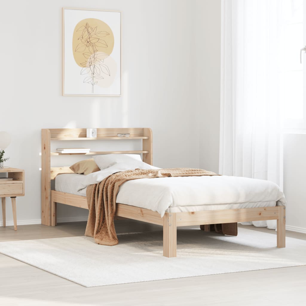 Bed Frame with Headboard without Mattress 75x190 cm Small Single