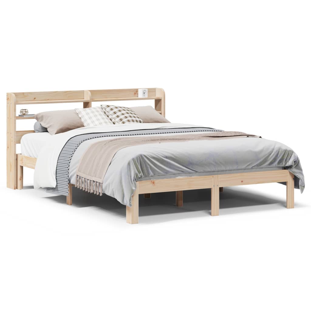 Bed Frame with Headboard without Mattress 135x190 cm Double