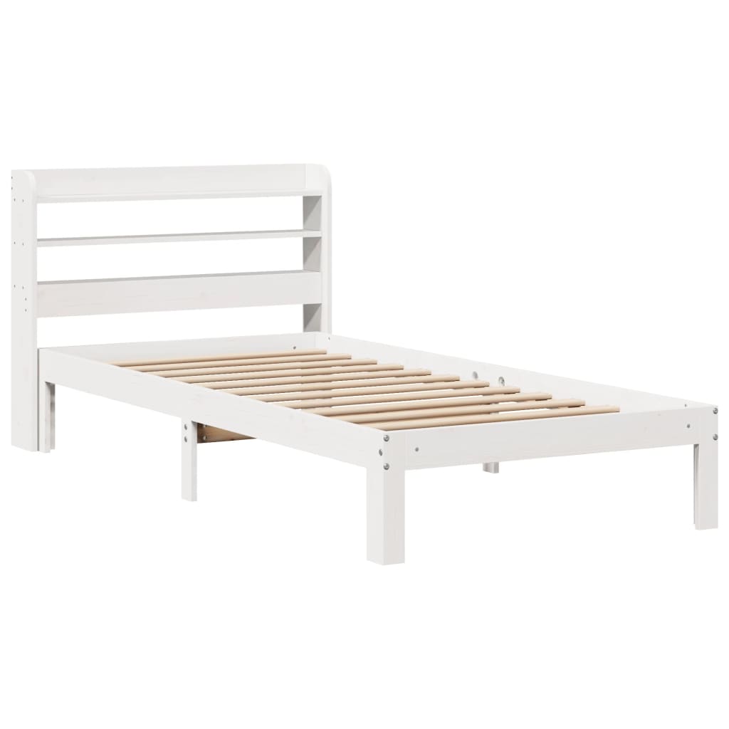 Bed Frame with Headboard without Mattress White 90x200 cm