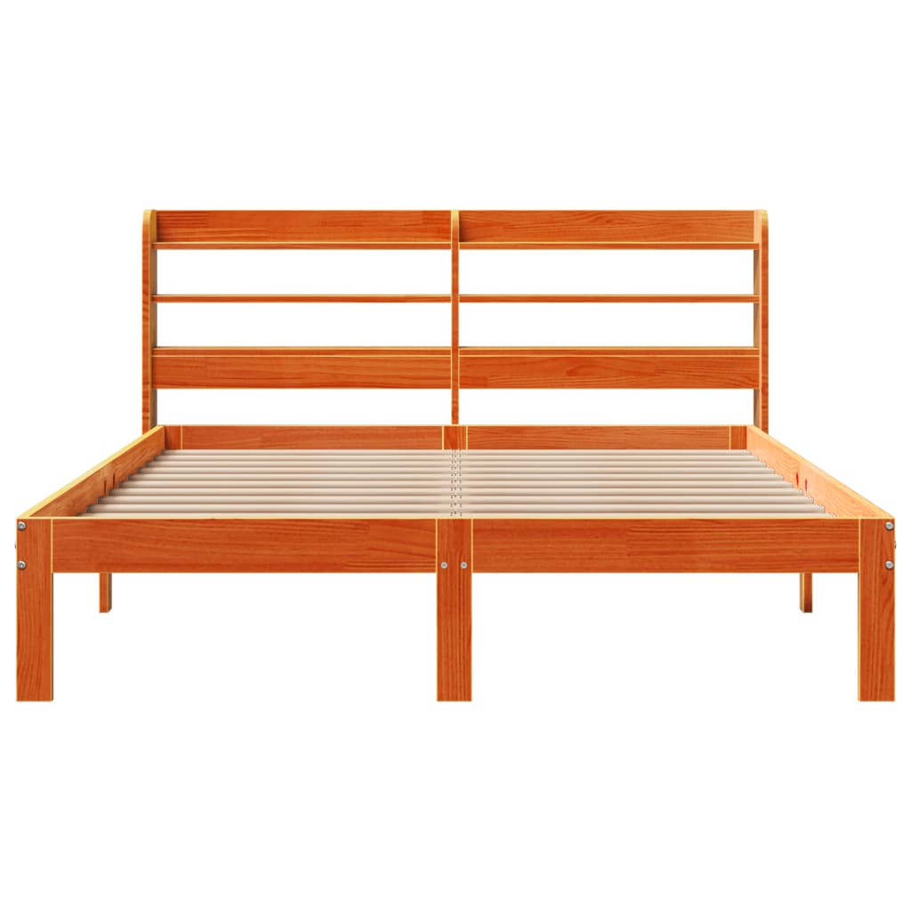 Bed Frame without Mattress Wax Brown 120x190 cm Small Double Solid Wood Pine