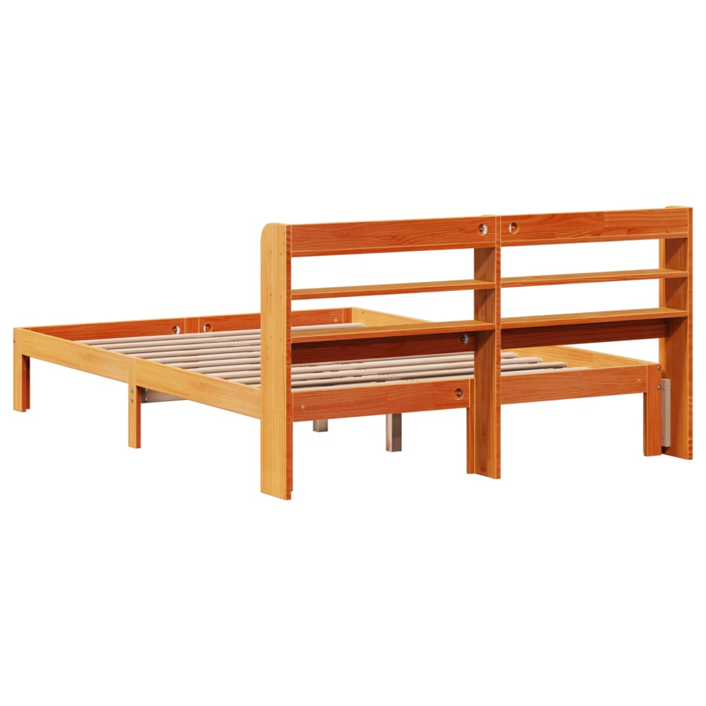 Bed Frame without Mattress Wax Brown 120x190 cm Small Double Solid Wood Pine