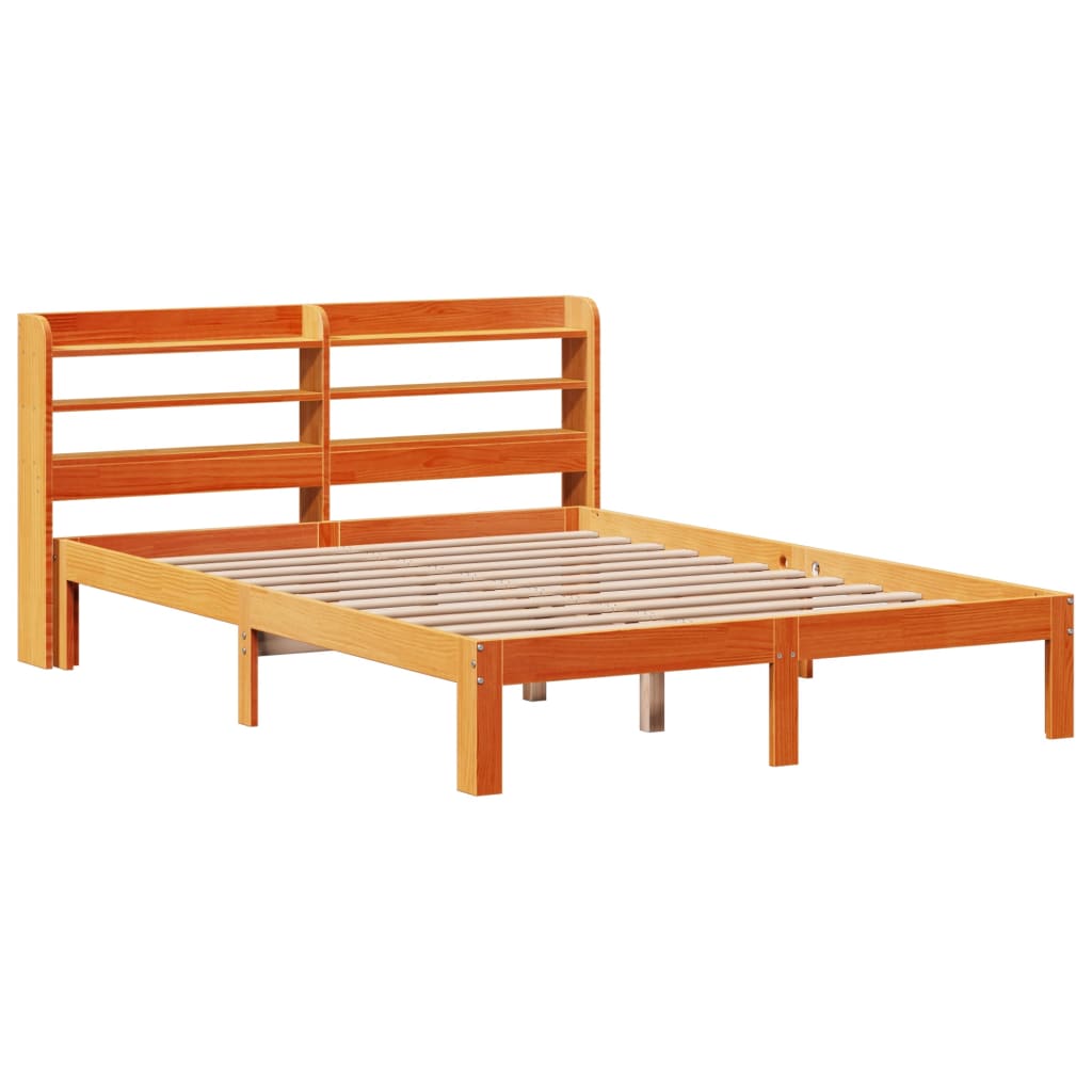 Bed Frame without Mattress Wax Brown 120x200 cm Solid Wood Pine