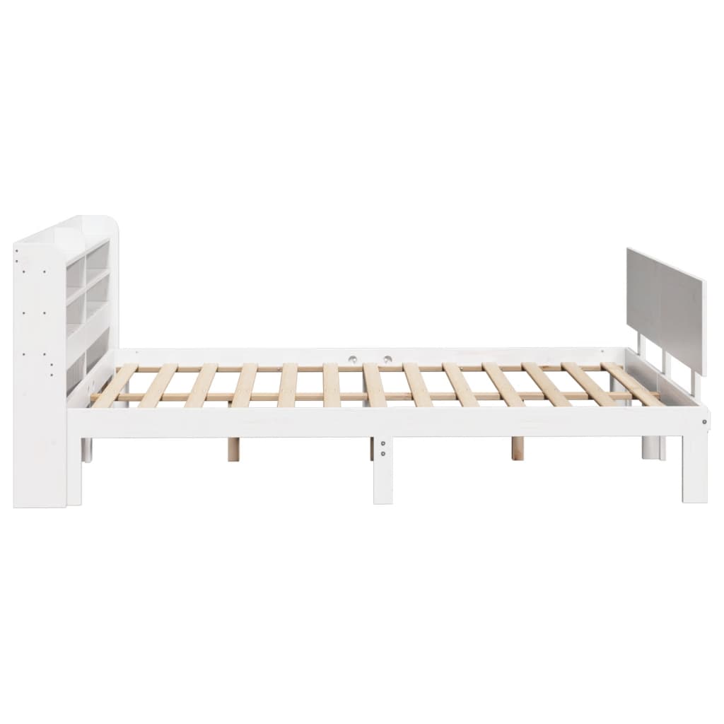 Bed Frame with Headboard without Mattress White 135x190 cm Double