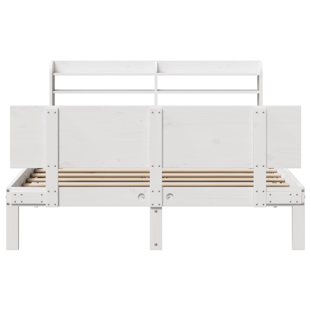 Bed Frame with Headboard without Mattress White 140x200 cm