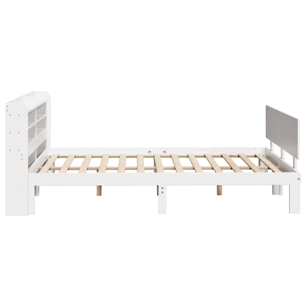 Bed Frame with Headboard without Mattress White 140x200 cm