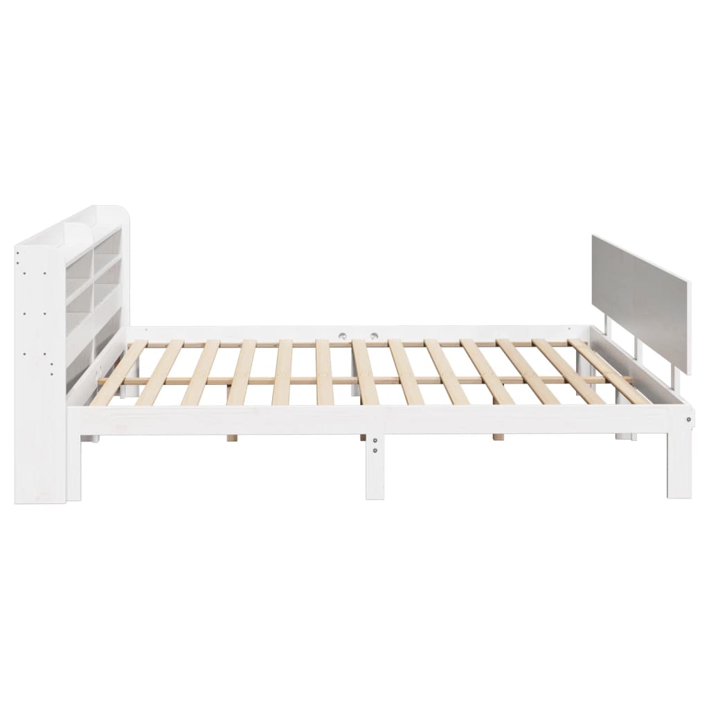 Bed Frame with Headboard without Mattress White 180x200 cm Super King