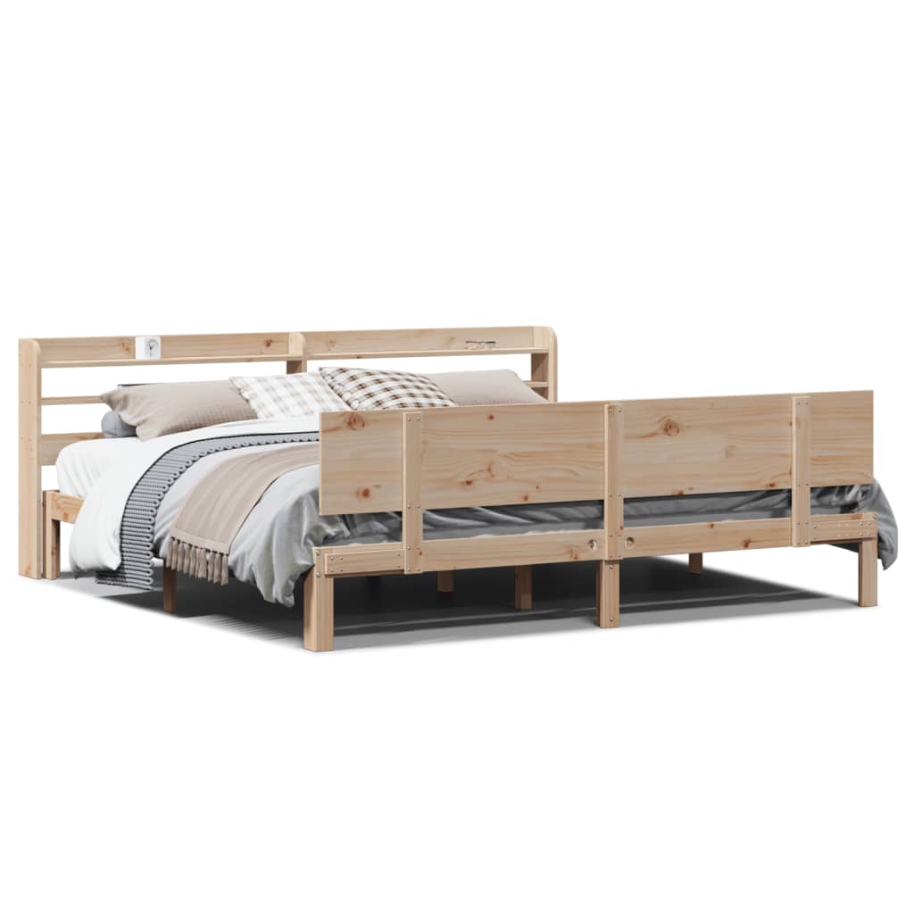 Bed Frame with Headboard without Mattress 200x200 cm