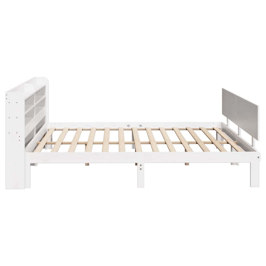 Bed Frame with Headboard without Mattress White 200x200 cm