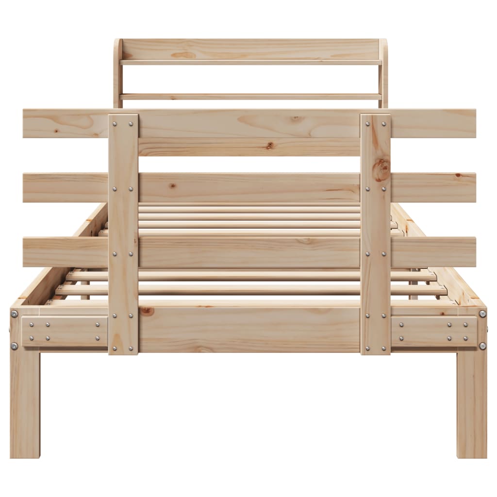 Bed Frame with Headboard without Mattress 75x190 cm Small Single