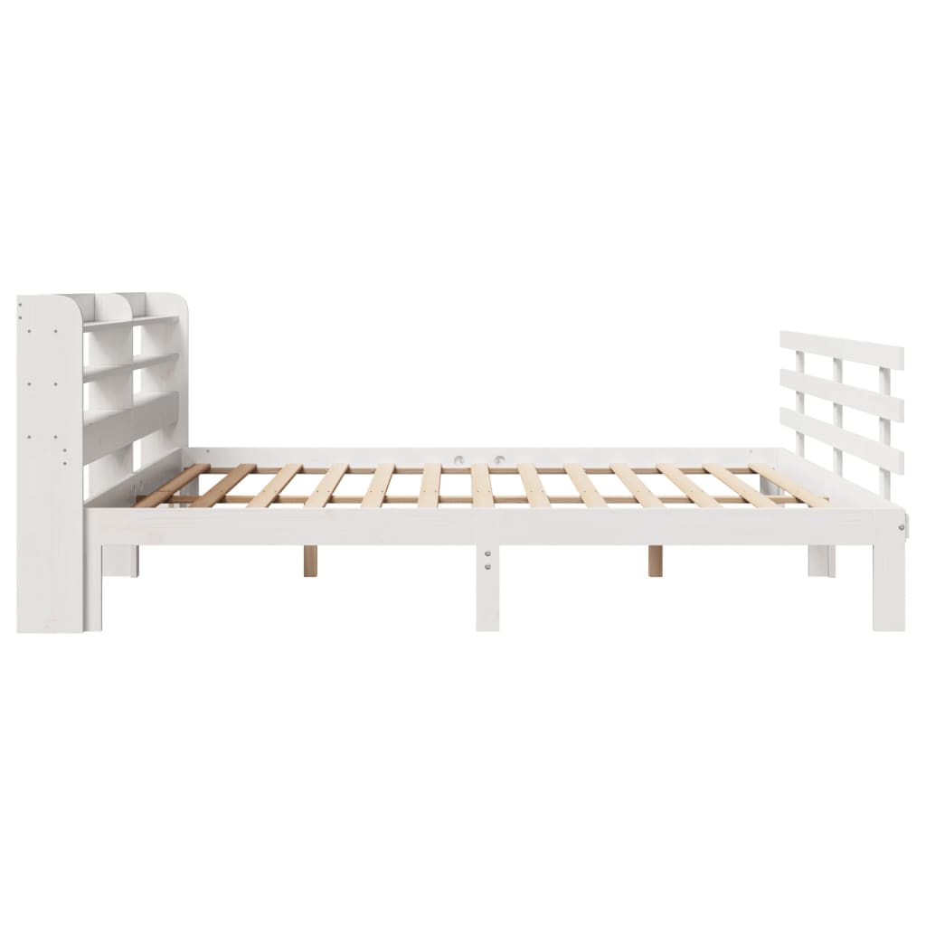 Bed Frame with Headboard without Mattress White 180x200 cm Super King