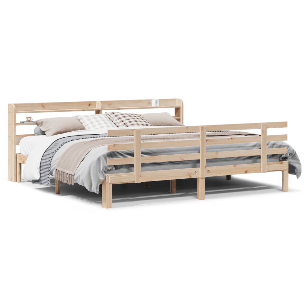 Bed Frame with Headboard without Mattress 200x200 cm