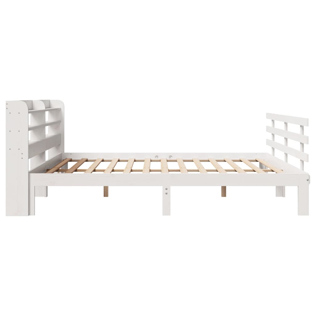 Bed Frame with Headboard without Mattress White 200x200 cm
