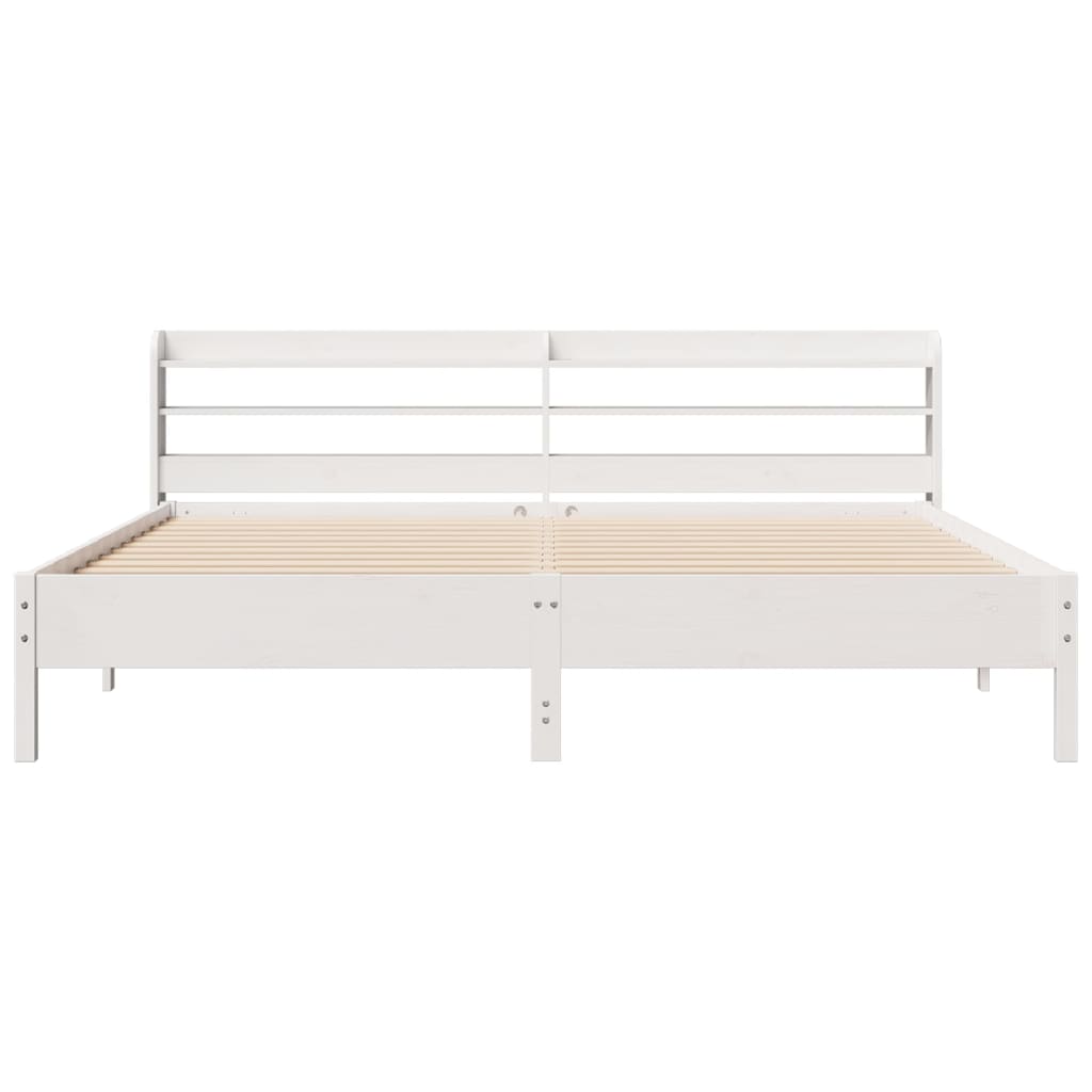Bed Frame without Mattress White 180x200 cm Super King Solid Wood Pine