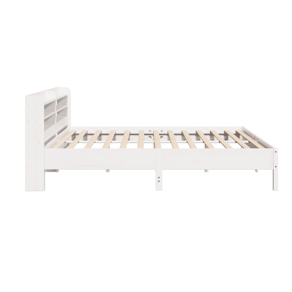 Bed Frame without Mattress White 180x200 cm Super King Solid Wood Pine