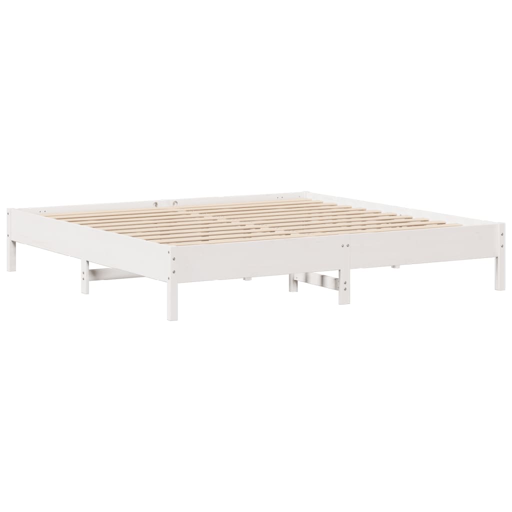 Bed Frame without Mattress White 180x200 cm Super King Solid Wood Pine