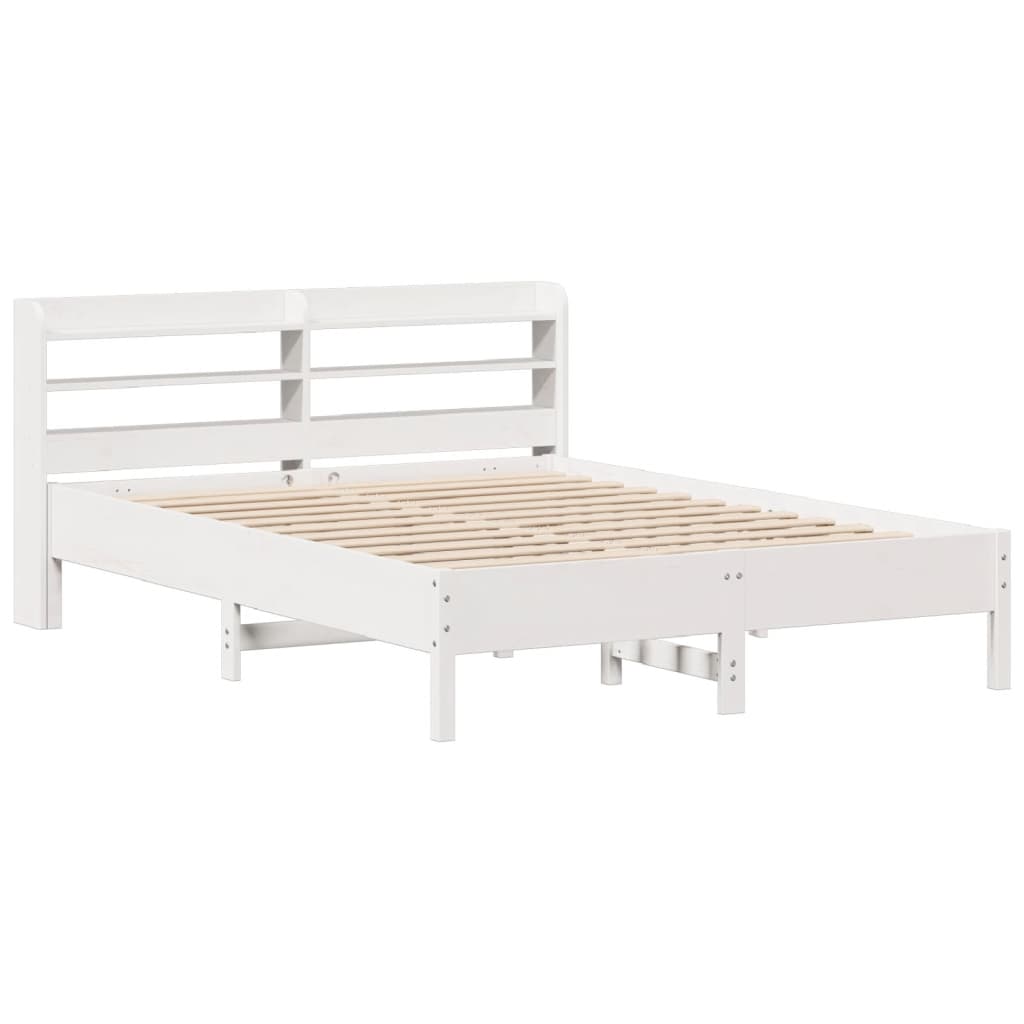 Bed Frame without Mattress White 160x200 cm Solid Wood Pine