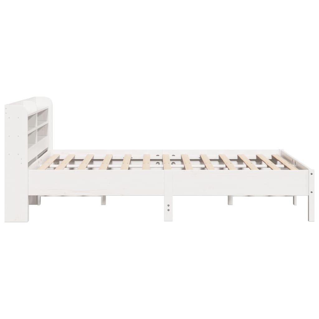 Bed Frame without Mattress White 160x200 cm Solid Wood Pine