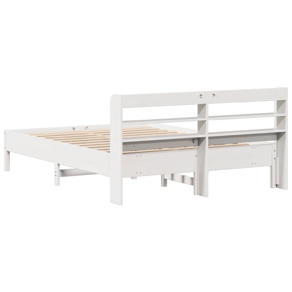 Bed Frame without Mattress White 160x200 cm Solid Wood Pine