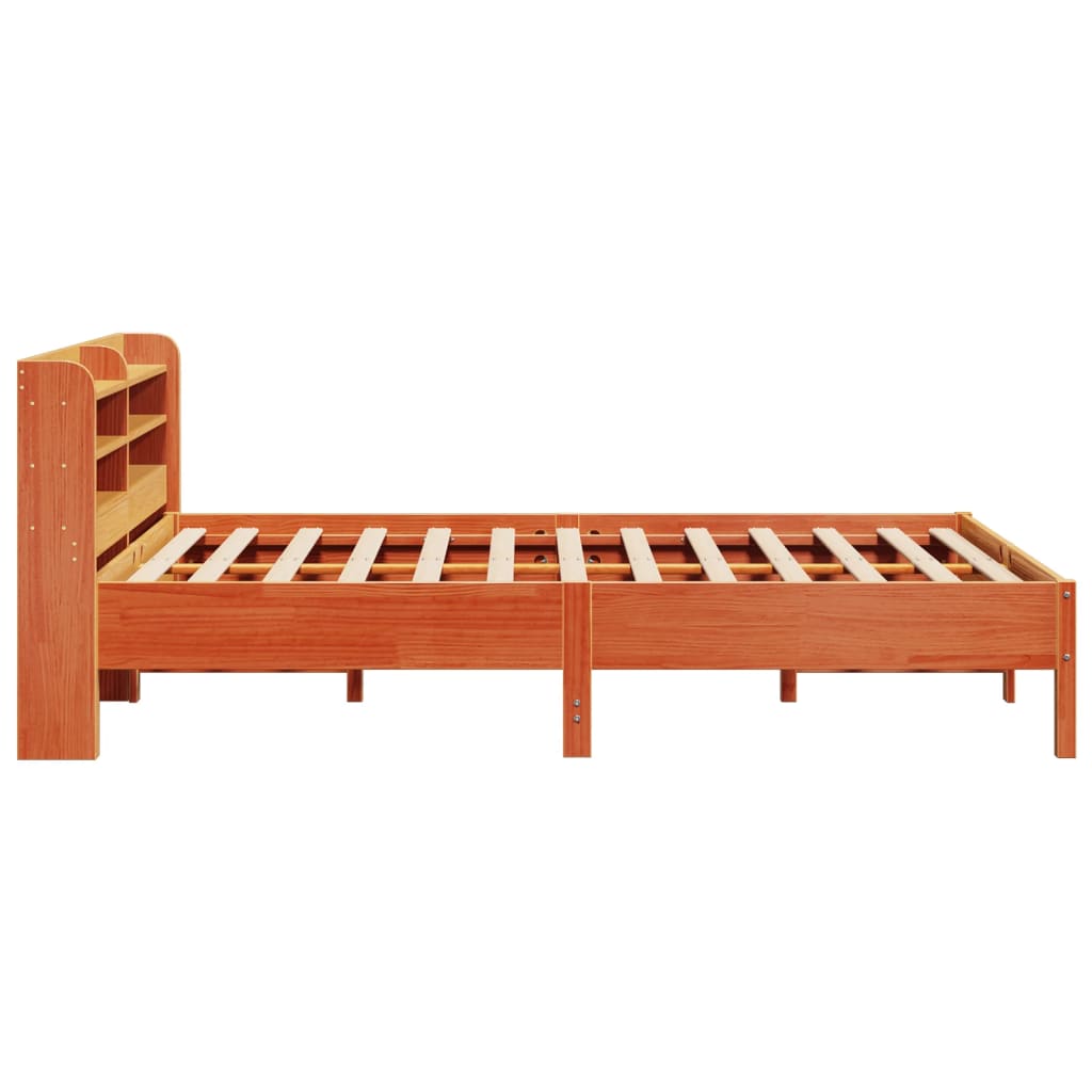 Bed Frame without Mattress Wax Brown 160x200 cm Solid Wood Pine