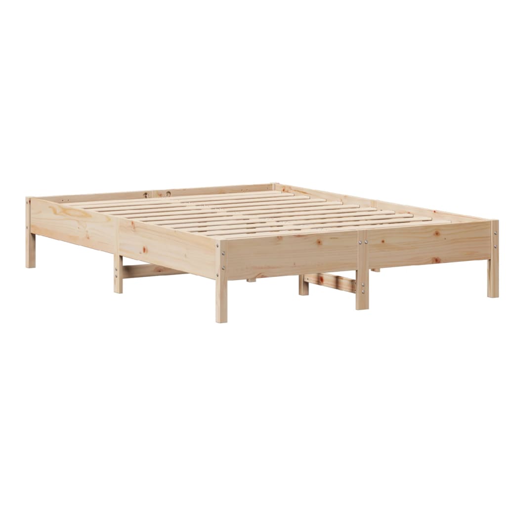 Bed Frame without Mattress 150x200 cm King Size Solid Wood Pine