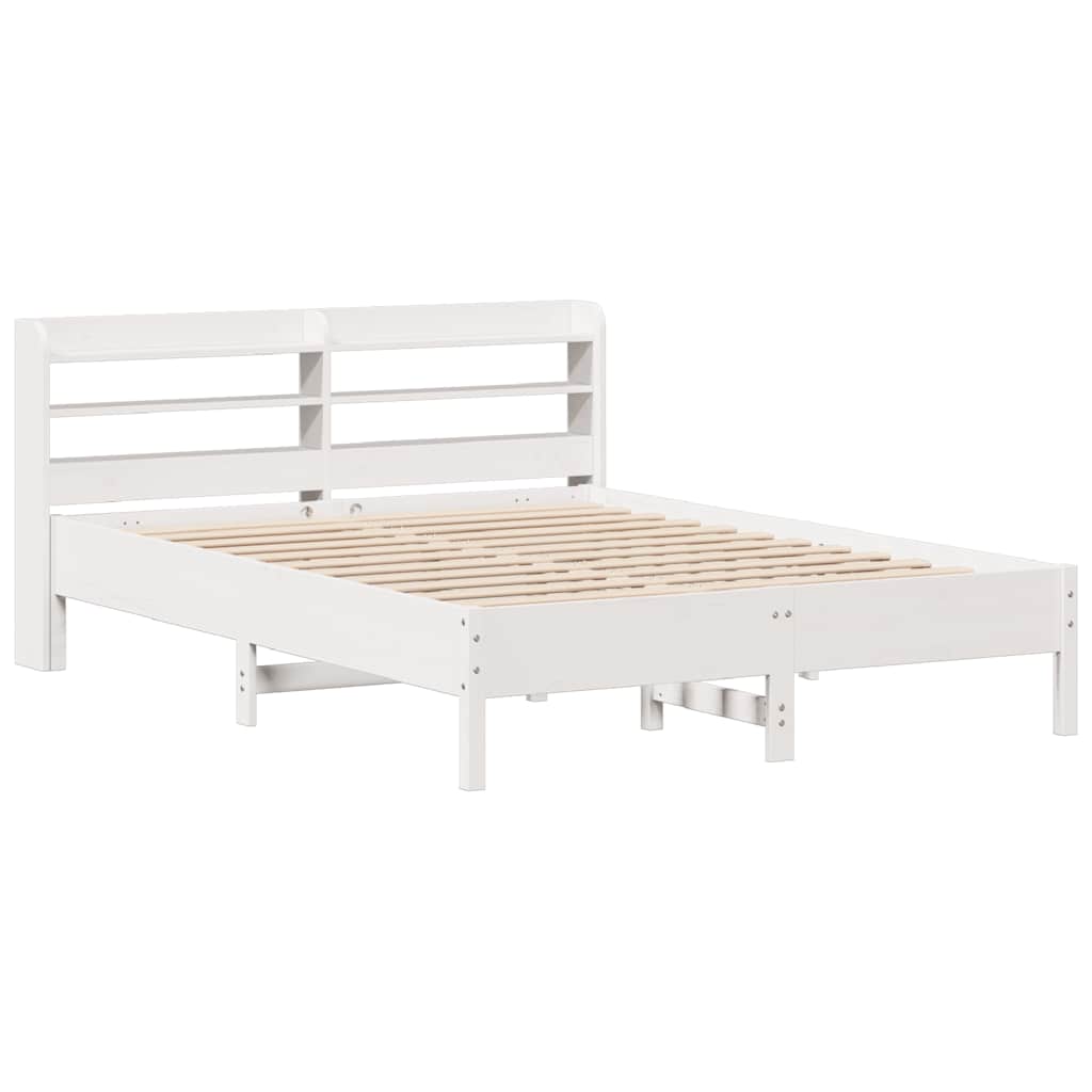Bed Frame without Mattress White 140x200 cm Solid Wood Pine