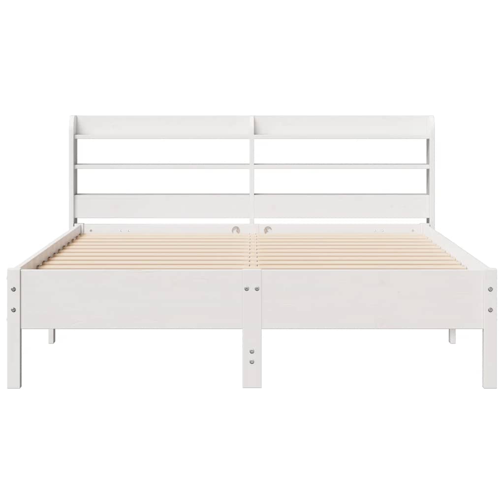 Bed Frame without Mattress White 140x200 cm Solid Wood Pine
