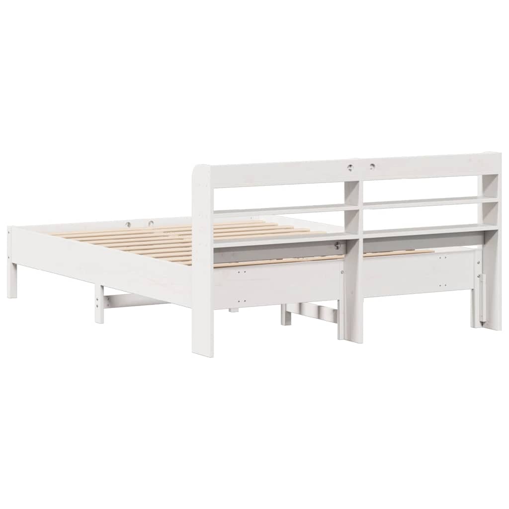 Bed Frame without Mattress White 140x200 cm Solid Wood Pine