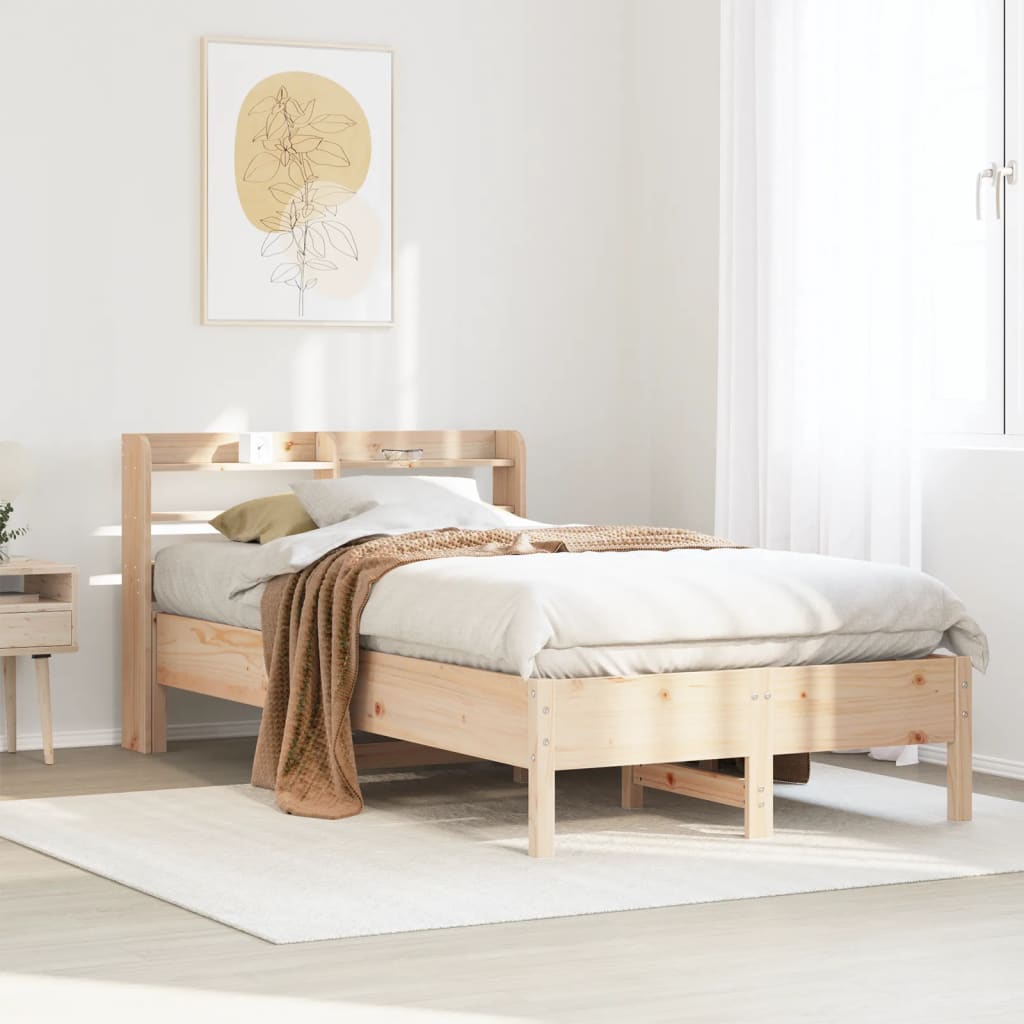 Bed Frame without Mattress 120x200 cm Solid Wood Pine