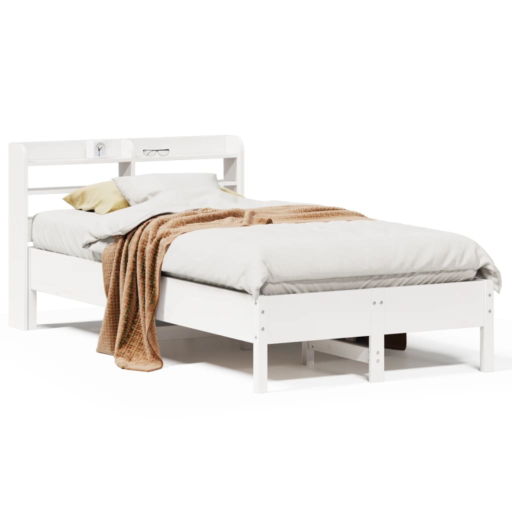 Bed Frame without Mattress White 120x200 cm Solid Wood Pine