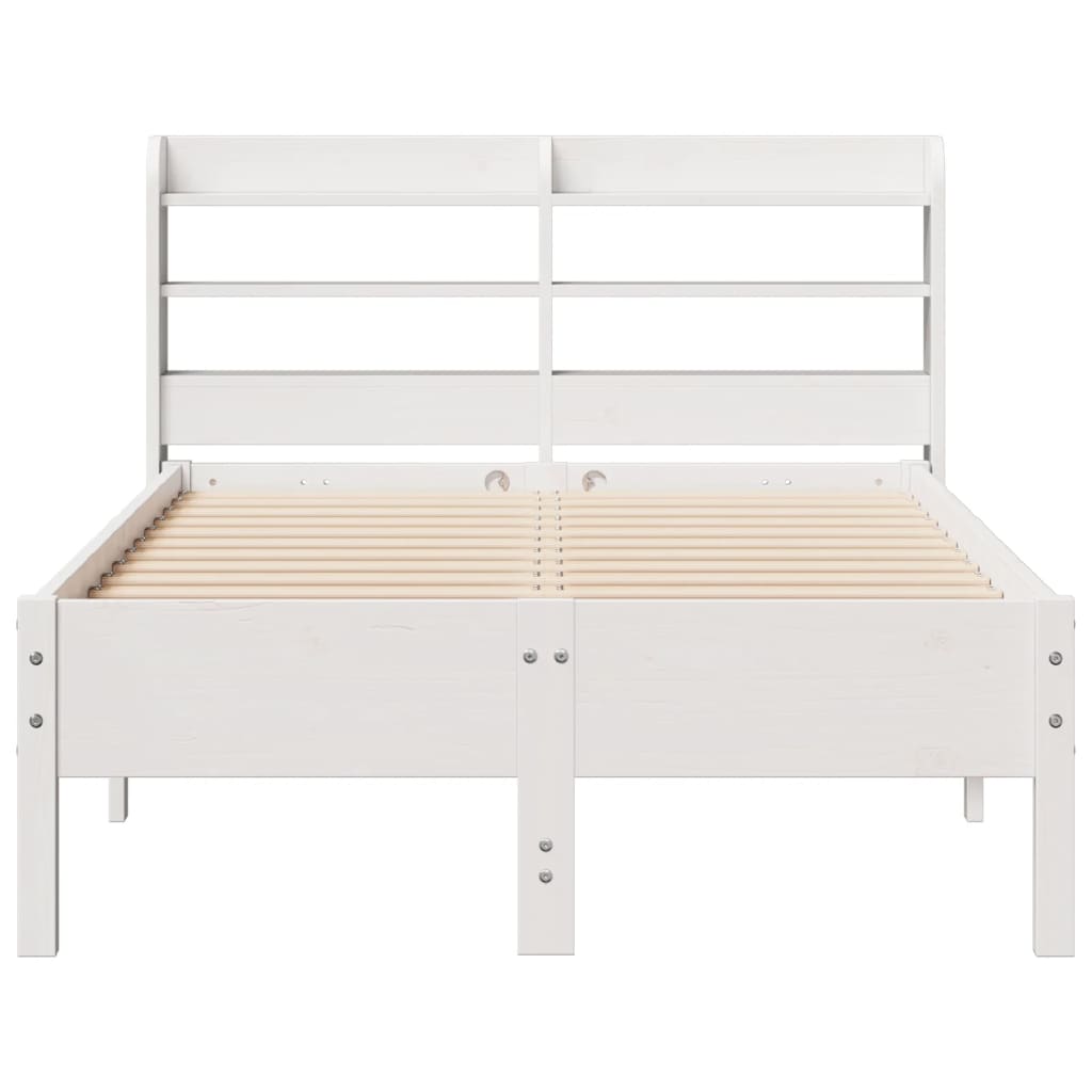 Bed Frame without Mattress White 120x200 cm Solid Wood Pine