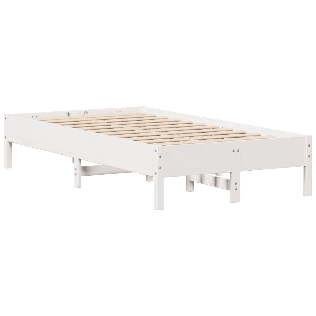 Bed Frame without Mattress White 120x200 cm Solid Wood Pine