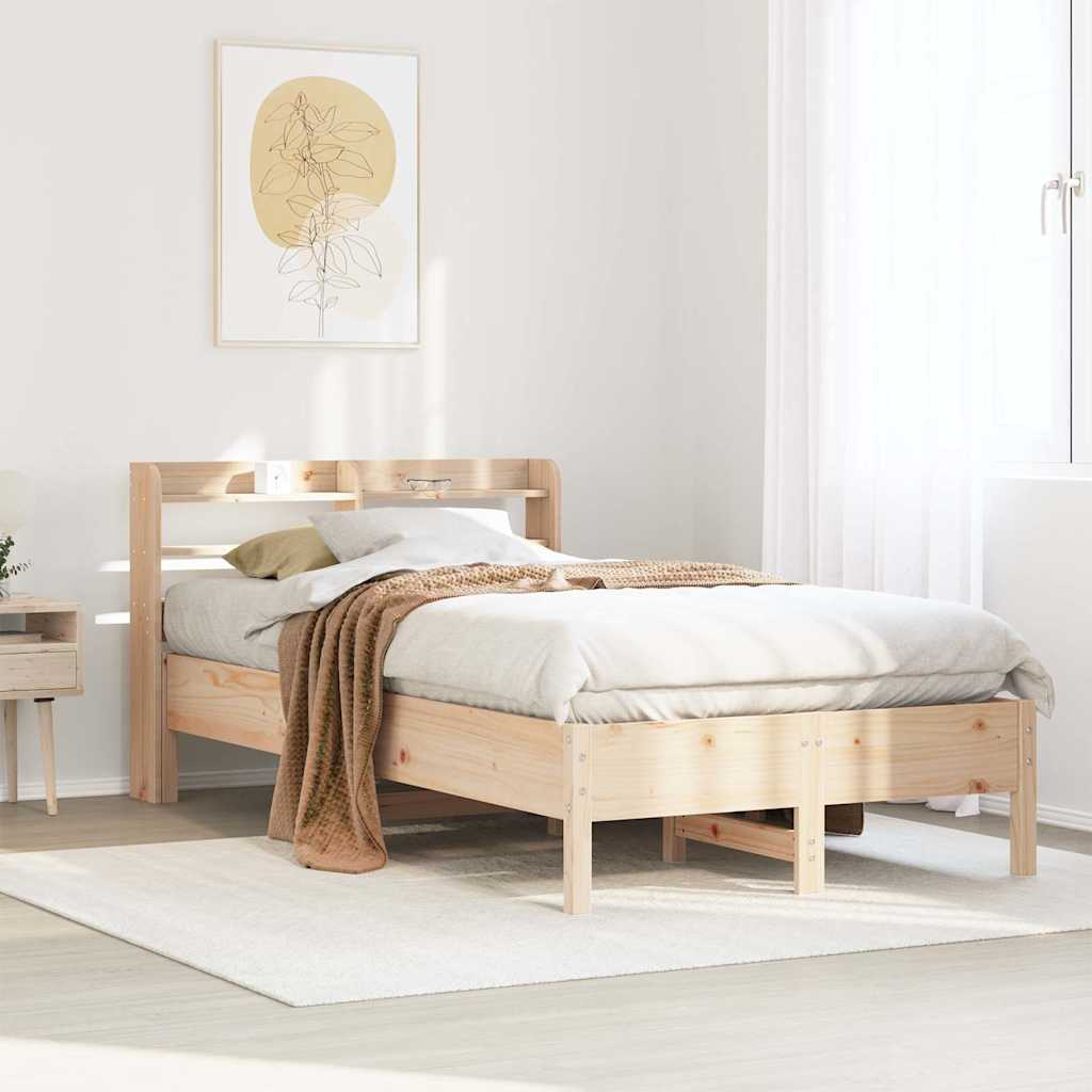 Bed Frame without Mattress 100x200 cm Solid Wood Pine