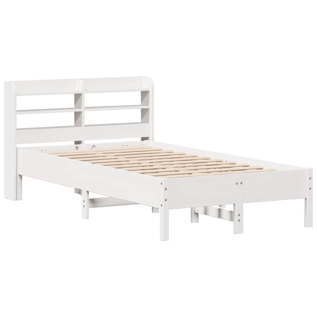 Bed Frame without Mattress White 100x200 cm Solid Wood Pine