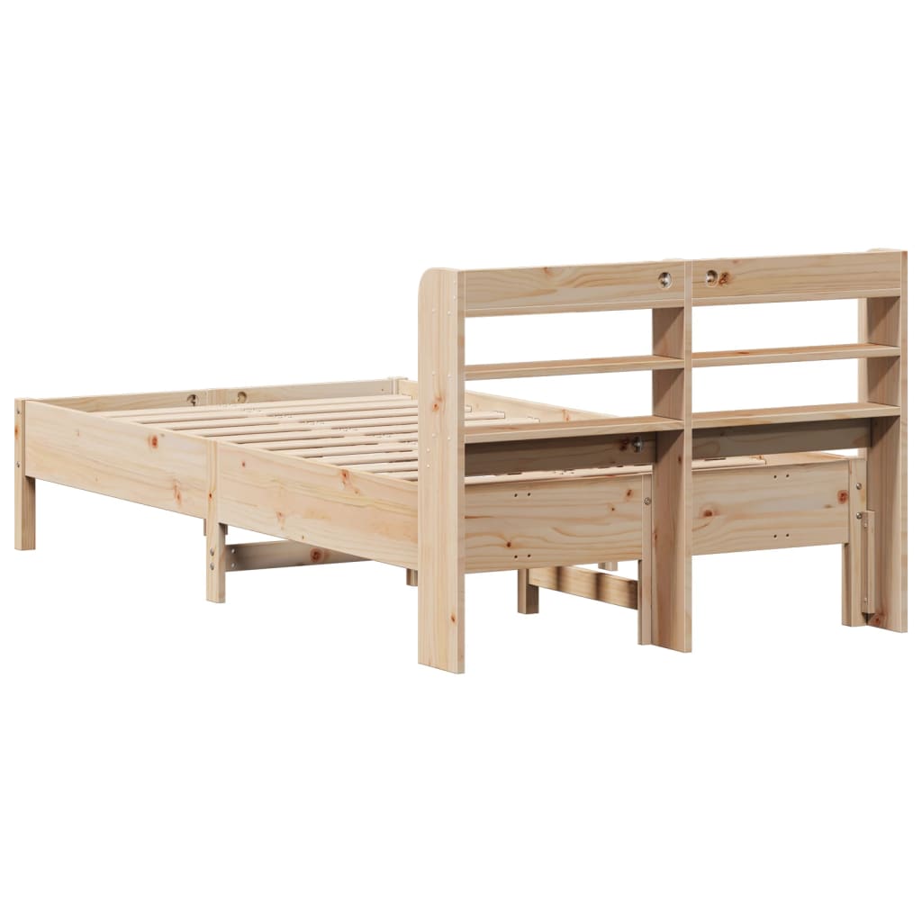 Bed Frame without Mattress 90x200 cm Solid Wood Pine