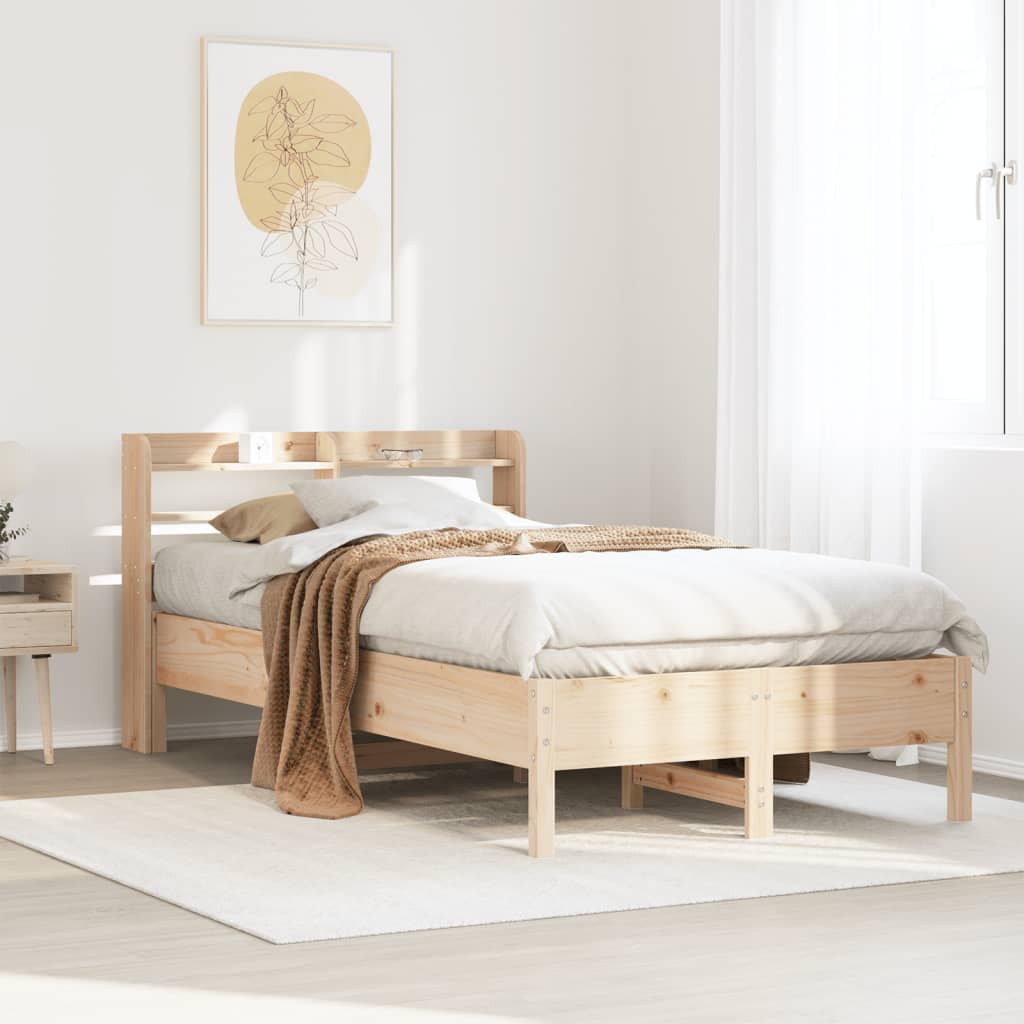 Bed Frame without Mattress 90x200 cm Solid Wood Pine