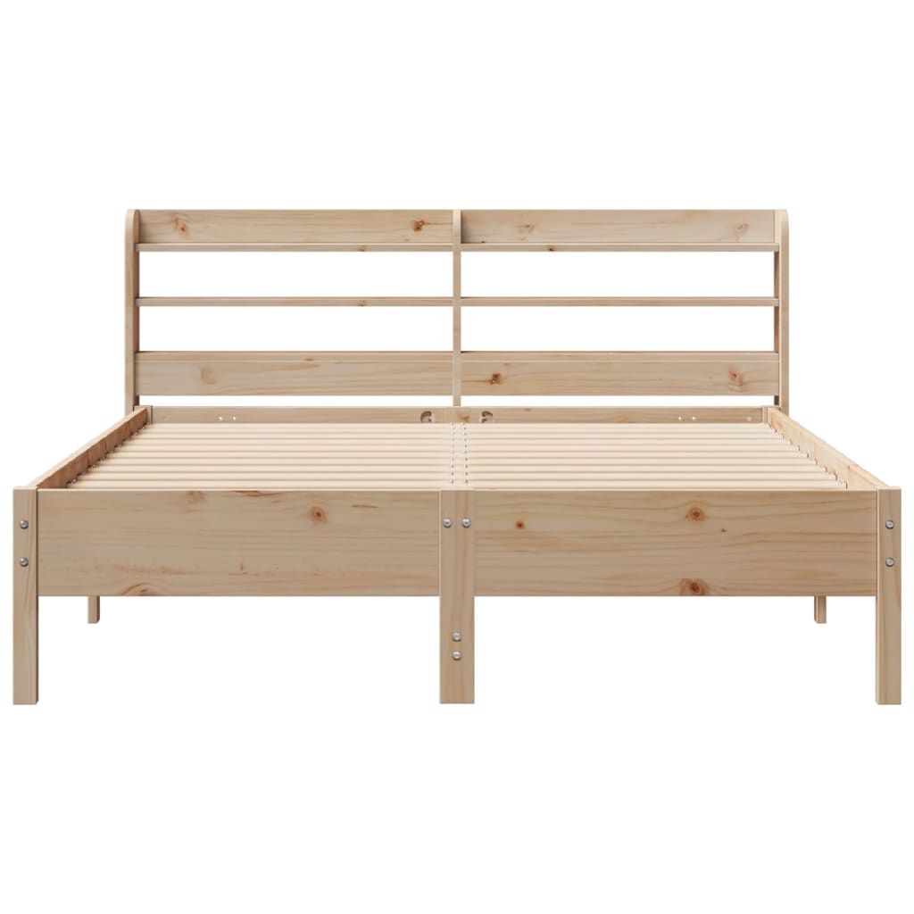 Bed Frame without Mattress 140x190 cm Solid Wood Pine