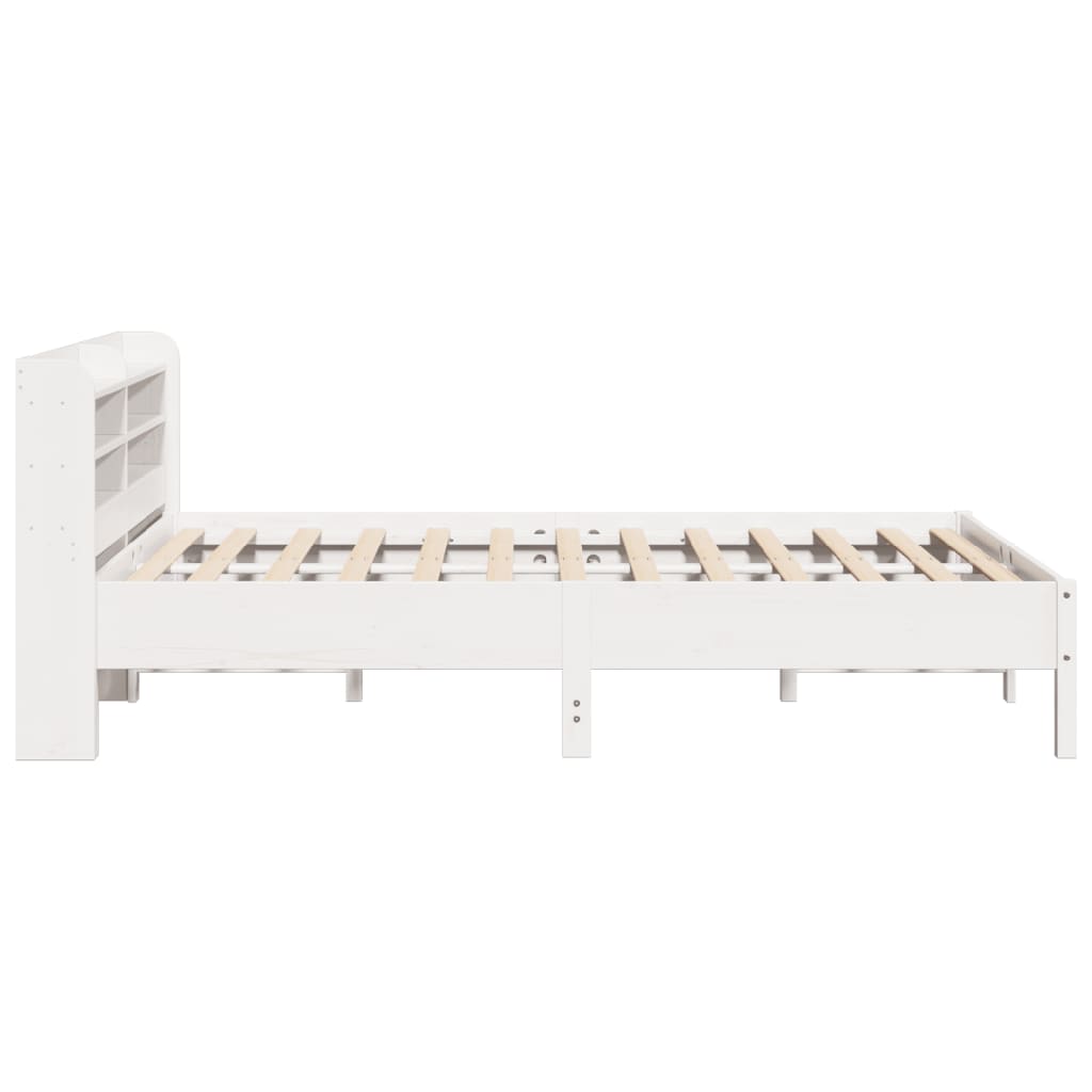 Bed Frame without Mattress White 140x190 cm Solid Wood Pine
