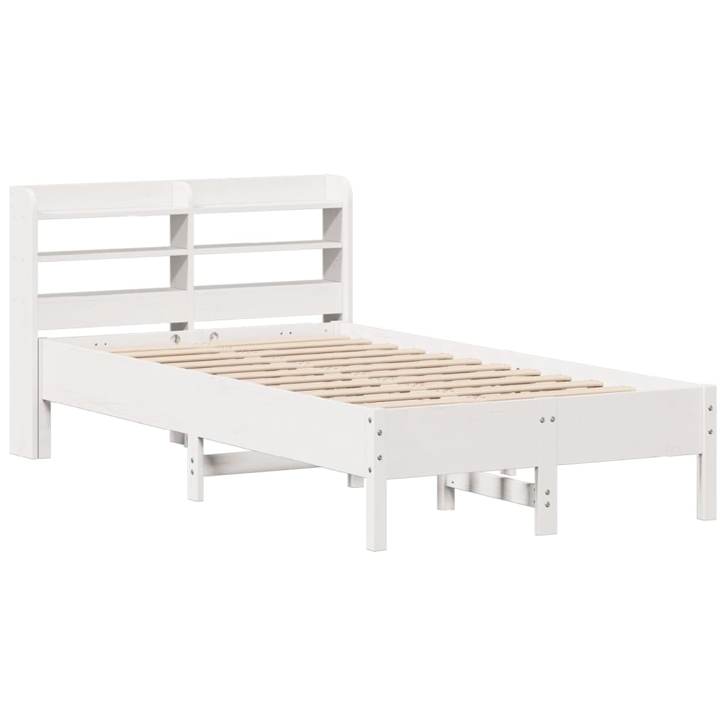 Bed Frame without Mattress White 120x190 cm Small Double Solid Wood Pine