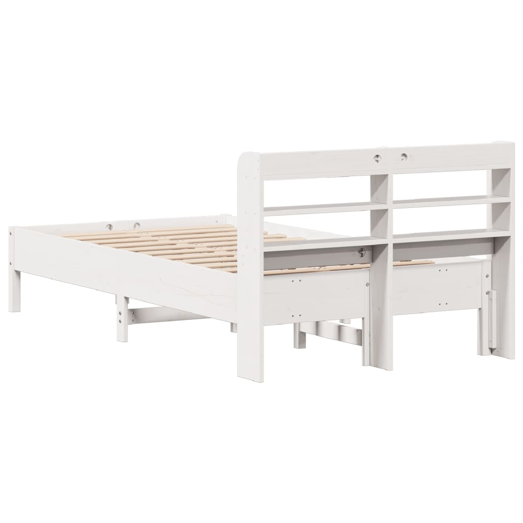 Bed Frame without Mattress White 120x190 cm Small Double Solid Wood Pine