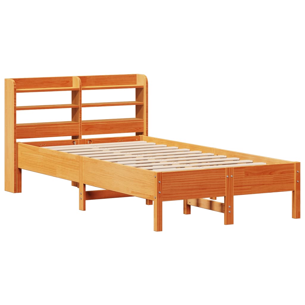 Bed Frame without Mattress Wax Brown 75x190 cm Small Single Solid Wood Pine