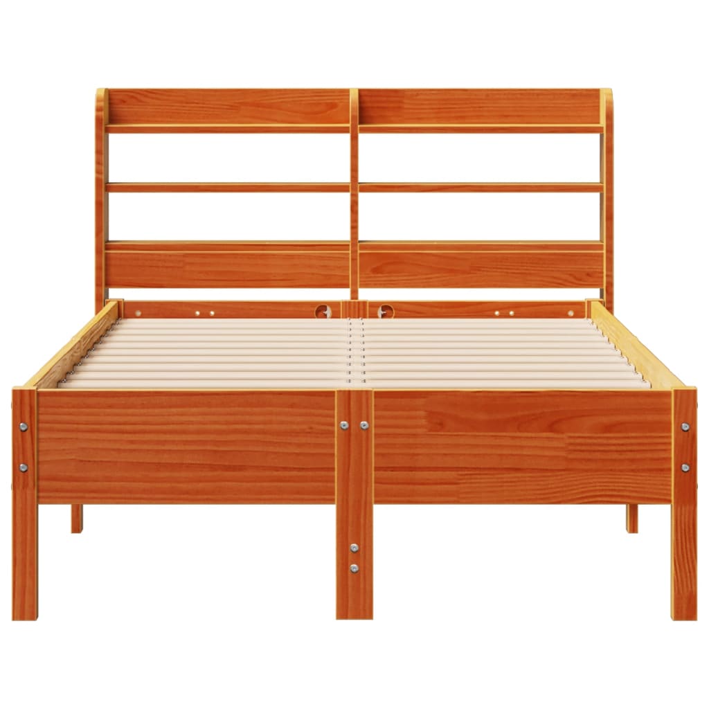 Bed Frame without Mattress Wax Brown 75x190 cm Small Single Solid Wood Pine