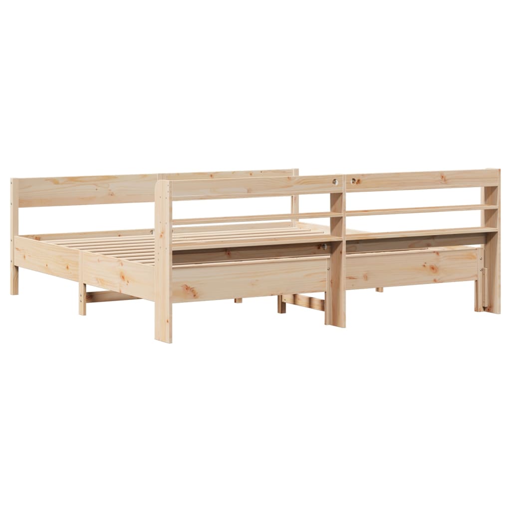 Bed Frame without Mattress 200x200 cm Solid Wood Pine